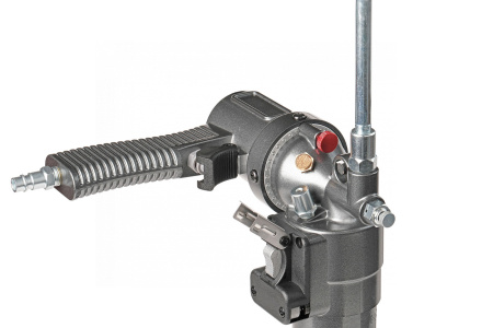 Шприц плунжерный пневматический для густой смазки с быстросъёмным соединением головки на тубу и поворотом рукоятки, 400 мл no3402