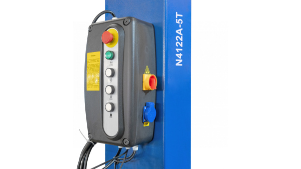 Подъемник двухстоечный 5 т, нижняя синхронизация, с электростопорами, 380 В, синий n4122ae-5g_380