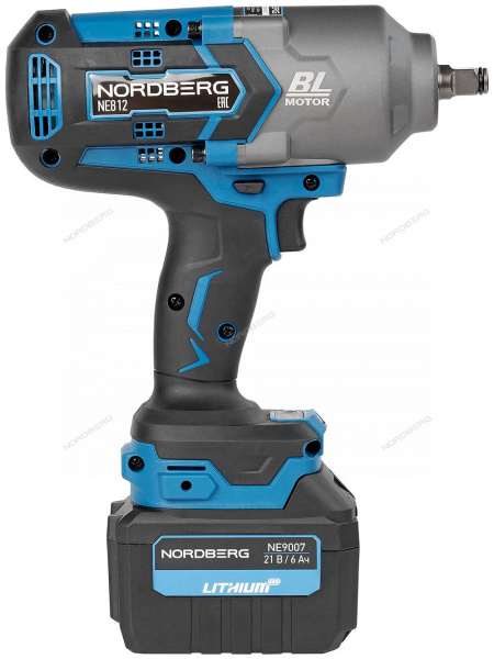 Гайковерт аккумуляторный, 1/2inch (Дюйм), 21В, 1700 Нм с двумя 6A акк. и зар. уст-вом 1,8A, в кейсе ne812k