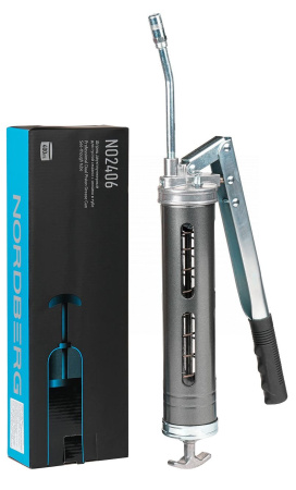 Шприц двухплунжерный для густой смазки с окнами в тубе, 400 мл no2406