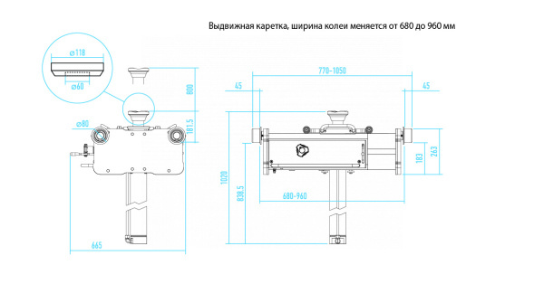 Домкрат пневмогидравлический ямный (канавный подъемник), 15 т n5015t
