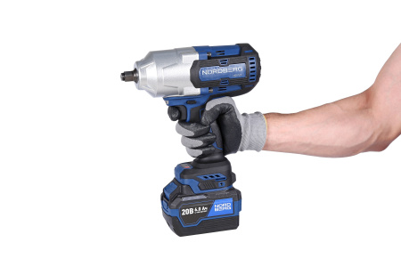 Гайковерт аккумуляторный, 1/2inch (Дюйм), 20 В, 1700 Нм, 2 аккумулятора 6 A и зарядное устройство, в кейсе ne812k