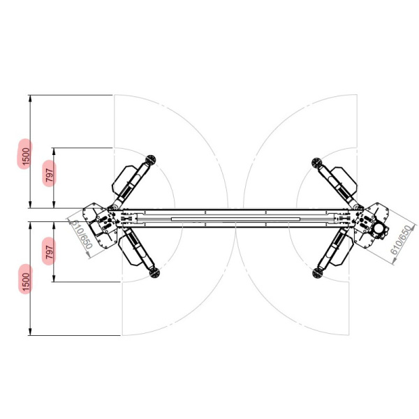 Подъемник двухстоечный электрогидравлический 4,5т RAL7016, BRIGHT, BETA 45GT 205996