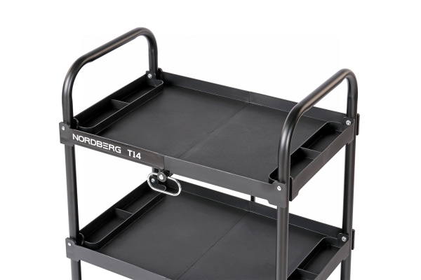Тележка инструментальная, 3 пластиковые полки, складная t14