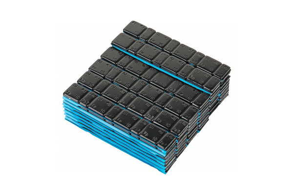 Грузики самоклеящиеся (4х5+4х10 г) Fe закругленные L=12 см, черные, 50 лент w510fr2b