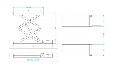 Подъемник ножничный 4 т, 380 В, синий n631-4b_380