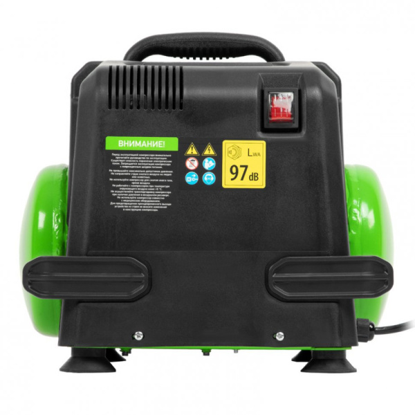 Компрессор воздушный безмаслянный БР 1100/6 1100Вт, ресивер 6 литров, 180 л/мин// Сибртех 58059