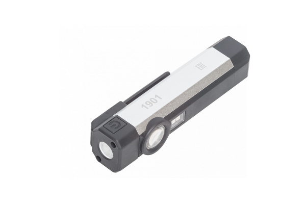 Фонарь светодиодный 1+1, с УФ подсветкой, аккумуляторный 1901