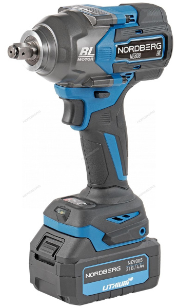 Гайковерт аккумуляторный, 1/2inch (Дюйм), 21 В, 1200 Нм, 2 аккумулятора 4A и зарядное устройство, в кейсе ne808k