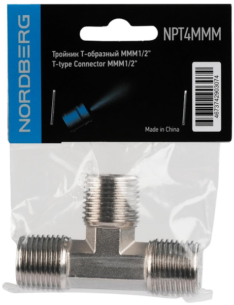Тройник Т-образный MMM1/2inch (Дюйм) npt4mmm