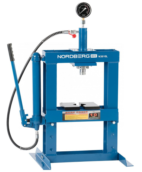 Пресс гидравлический настольный, 10 т, ручной насос n3610l