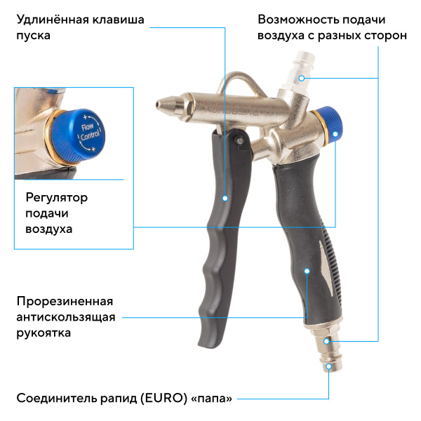 Пистолет продувочный с регулировкой воздушного потока ti1