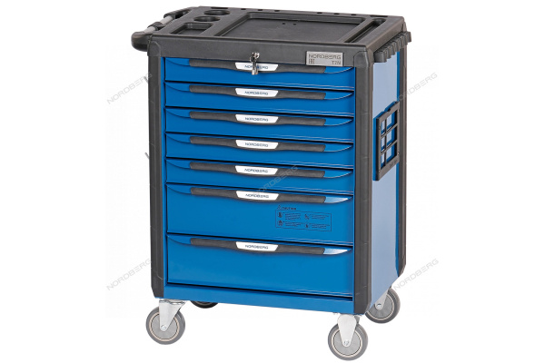 Тележка NORDBERG 7 выдвижных ящиков с набором инструментов TOLSEN BOXER, 157 предметов t7n(b)+tt85415-157