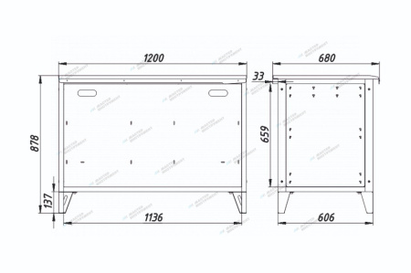 Верстак слесарный бестумбовый nw001
