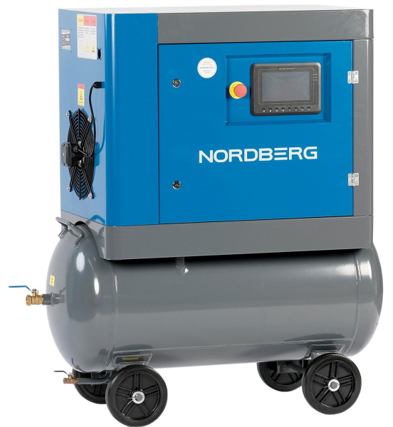 Компрессор винтовой, 4,0 кВт, ресивер 160 л, 10 бар, 510 л/мин nca7.5r