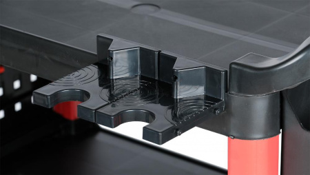 Тележка инструментальная, 3 пластиковые полки, красная t3