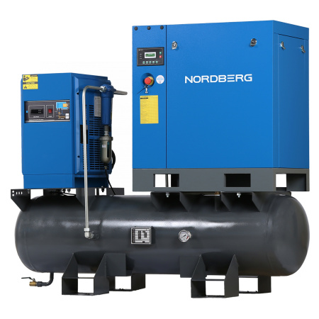 Компрессор винтовой, 7,5 кВт, 10 бар, 900 л/мин, ресивер 260 л, осушитель ncc10rd