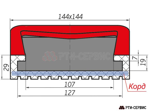 Накладка резиновая для подъемников inch (Дюйм)BEND PAKinch (Дюйм). КОРД 1025к