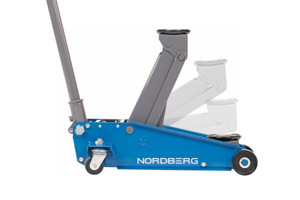 Домкрат подкатной 3 т с резиновой насадкой, быстрый подъем n32030