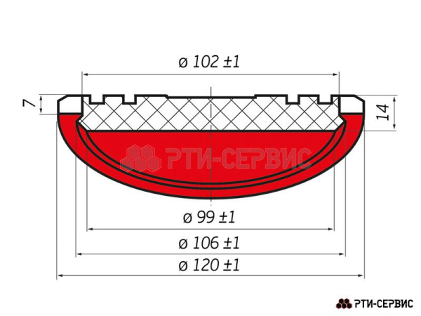 Накладка резиновая на домкрат подкатной ø106 h14 1044