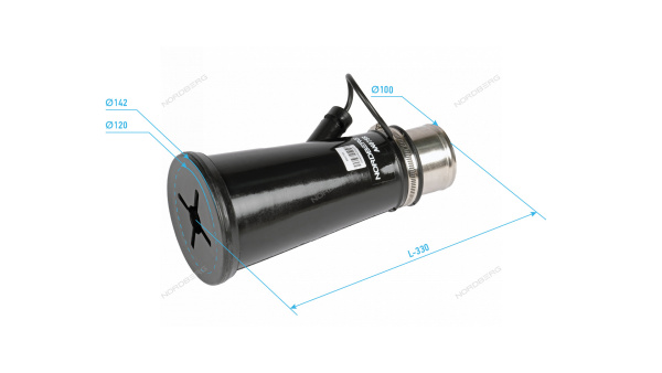 Насадка резиновая круглая, на шланг D=100 мм nordberg an100r