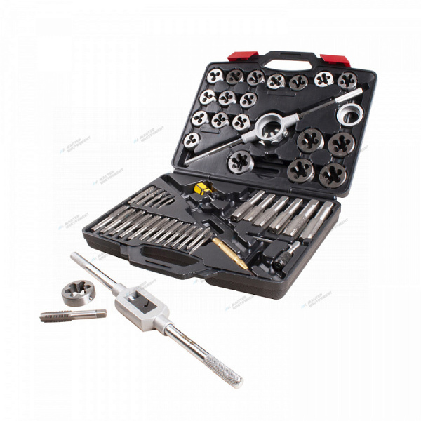 Набор метчиков и плашек SK-5 1/4inch (Дюйм)inch (Дюйм)-1inch (Дюйм)inch (Дюйм), кейс, 51 предмет 351-10051c