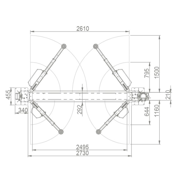 Подъемник двухстоечный электрогидравлический 4,5т, BRIGHT, ALPHA 45 200351