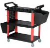 Тележка инструментальная, 3 пластиковые полки, красная t3