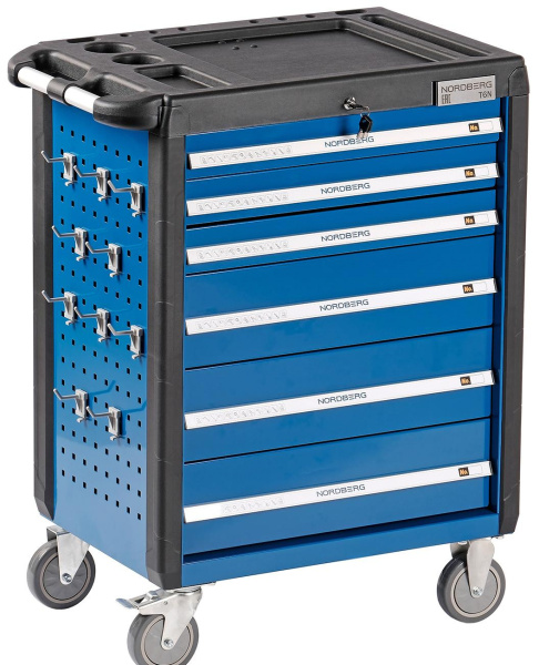 Тележка инструментальная, 6 выдвижных ящиков, синяя t6n(b)