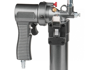 Шприц плунжерный пневматический для густой смазки с быстросъёмным соединением головки на тубу и поворотом рукоятки, 400 мл no3402