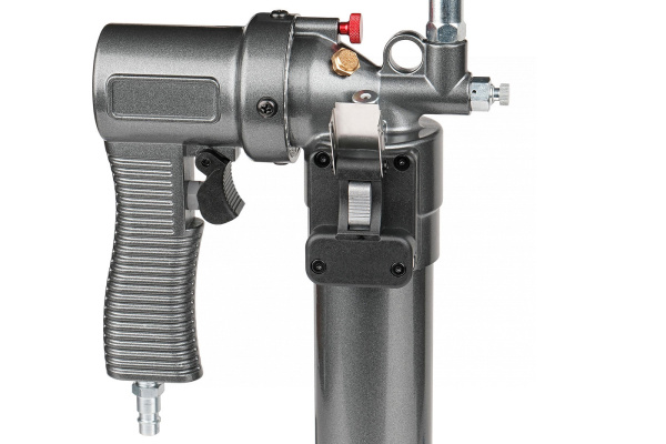 Шприц плунжерный пневматический для густой смазки с быстросъёмным соединением головки на тубу и поворотом рукоятки, 400 мл no3402