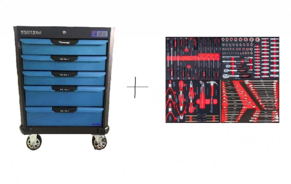 Тележка с 5 ящиками+ПОДАРОК инструмент 157 предметов krw-ttg+set157