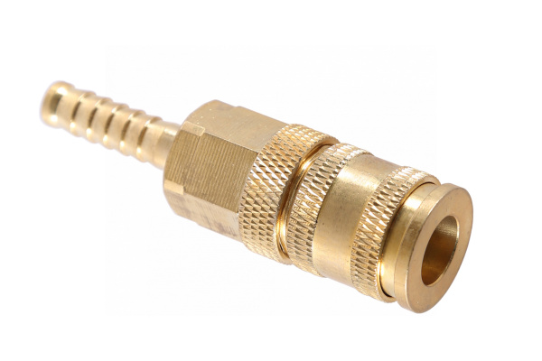 Разъем inch (Дюйм)мамаinch (Дюйм) быстросъемный - елочка Ø 8 мм, с фиксатором, латунь npf08b