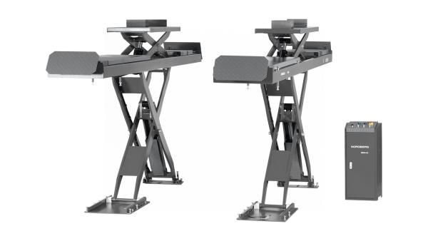 Подъемник ножничный для сход-развала 4,5 т, 380 В, 2 уровня, аварийное опускание, серый n635-4,5g_380