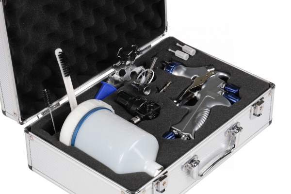 Краскопульт LVMP с верхним бачком, сопло 1,3 мм, алюминиевый кейс np7013