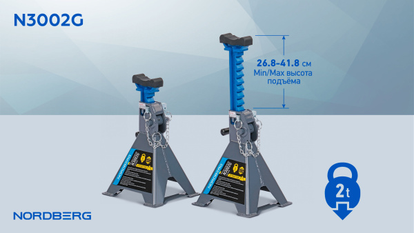 Подставка страховочная с опорными пластинами, 2 т (комплект 2 шт.) n3002g