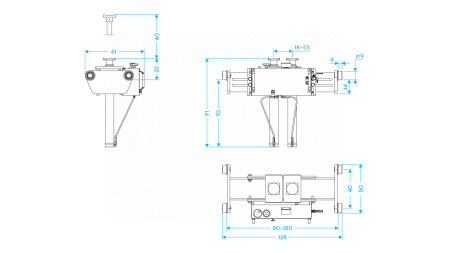 Домкрат пневмогидравлический ямный двухштоковый (канавный подъемник), 20 т n502g