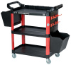 Тележка инструментальная, 3 пластиковые полки, красная t3