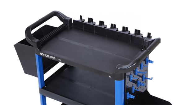 Тележка инструментальная, 3 пластиковые полки, синяя t3b