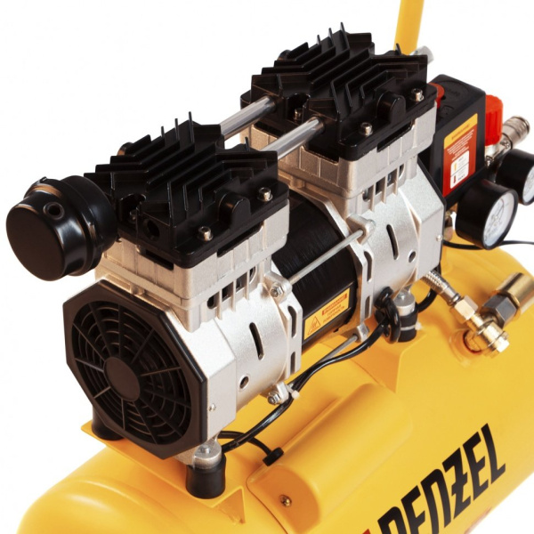 Компрессор DLS950/24 безмаслянный малошумный 950 Вт, 165 л/мин,ресивер 24 л// Denzel 58026