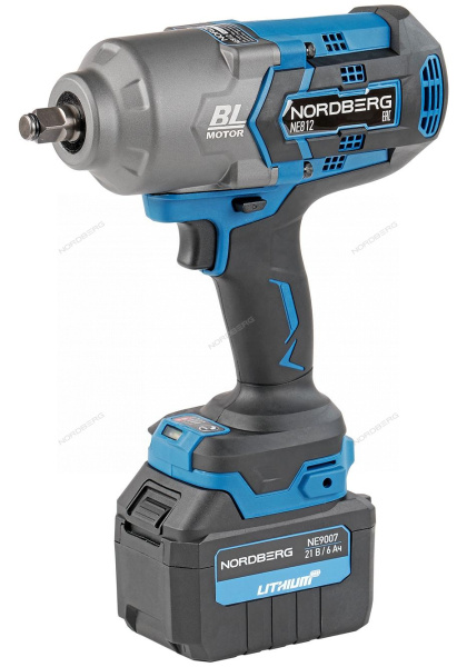 Гайковерт аккумуляторный, 1/2inch (Дюйм), 21В, 1700 Нм с двумя 6A акк. и зар. уст-вом 1,8A, в кейсе ne812k