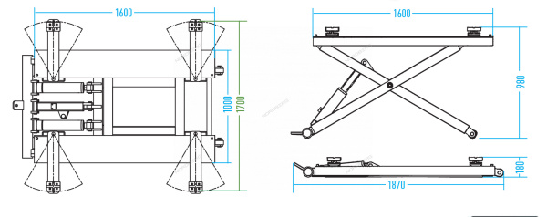 Подъемник ножничный мобильный, 3 т, 380 В n634-3b_380