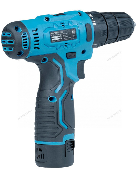 Шуруповерт аккумуляторный макс. Ø сверла 10 мм, 12 В, 30 Нм, с 2 аккумуляторами и зарядным устройством ne103k+ne9012