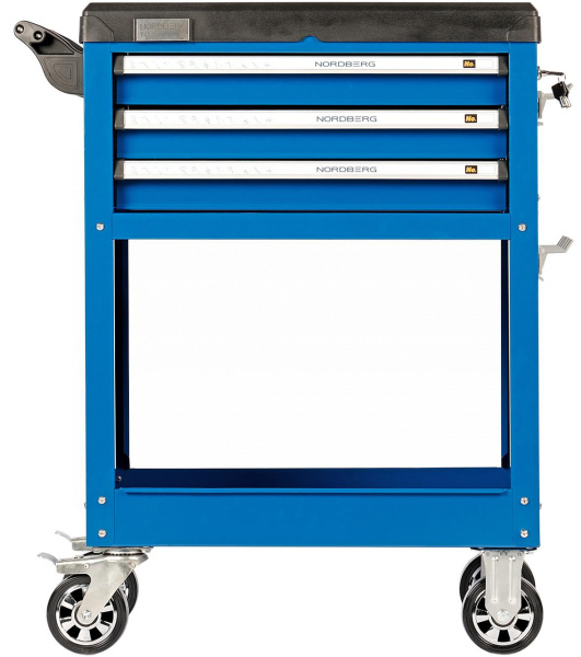 Тележка инструментальная, 3 выдвижных ящика, открытый отсек t4n