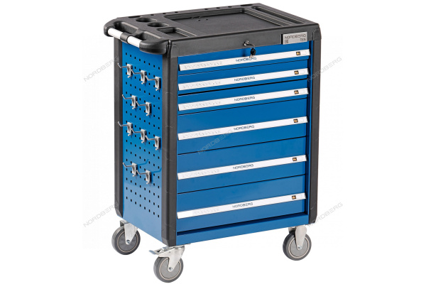Тележка NORDBERG 6 выдвижных ящиков с набором инструментов TOLSEN BOXER, 157 предметов t6n(b)+tt85415-157