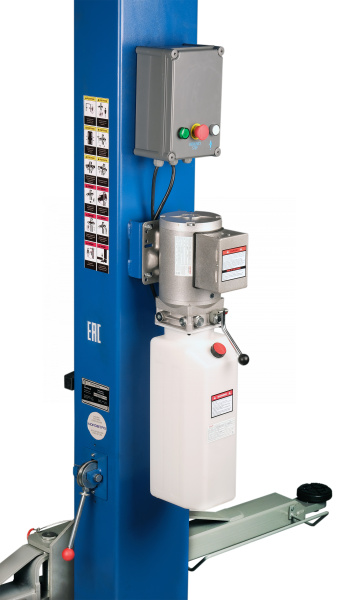 Подъемник двухстоечный, 4 т, со снятием стопоров с одной колонны, 380 В n4122a-4t_380