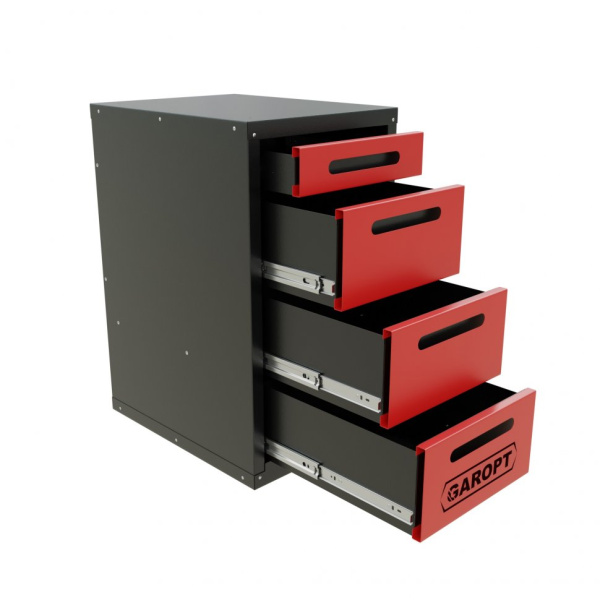 Тумба 4 ящика для верстака GAROPT(КРАСНАЯ) gty4.red