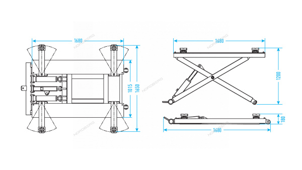 Подъемник ножничный мобильный, 3 т, 220 В n630-3g
