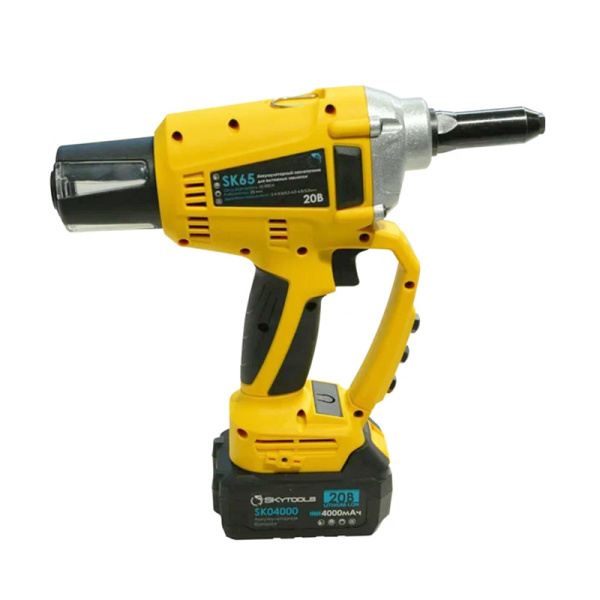 Заклепочник аккумуляторный для вытяжных заклепок, 20В/4ач, заклепки, 2.4-5 мм. 10 000 H, SKytools, SK65 203673