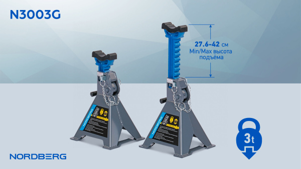 Подставка страховочная с опорными пластинами, 3 т (комплект 2 шт.) n3003g